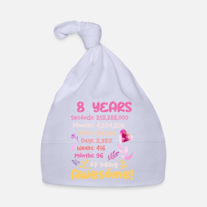 8 ans ! Cadeau d’anniversaire pour 8 ans Bonnet bio Bébé