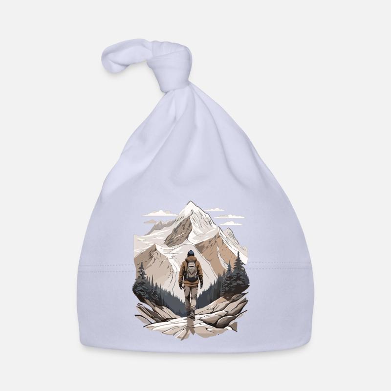 Wanderer vor Berggipfel Baby Bio-Mütze