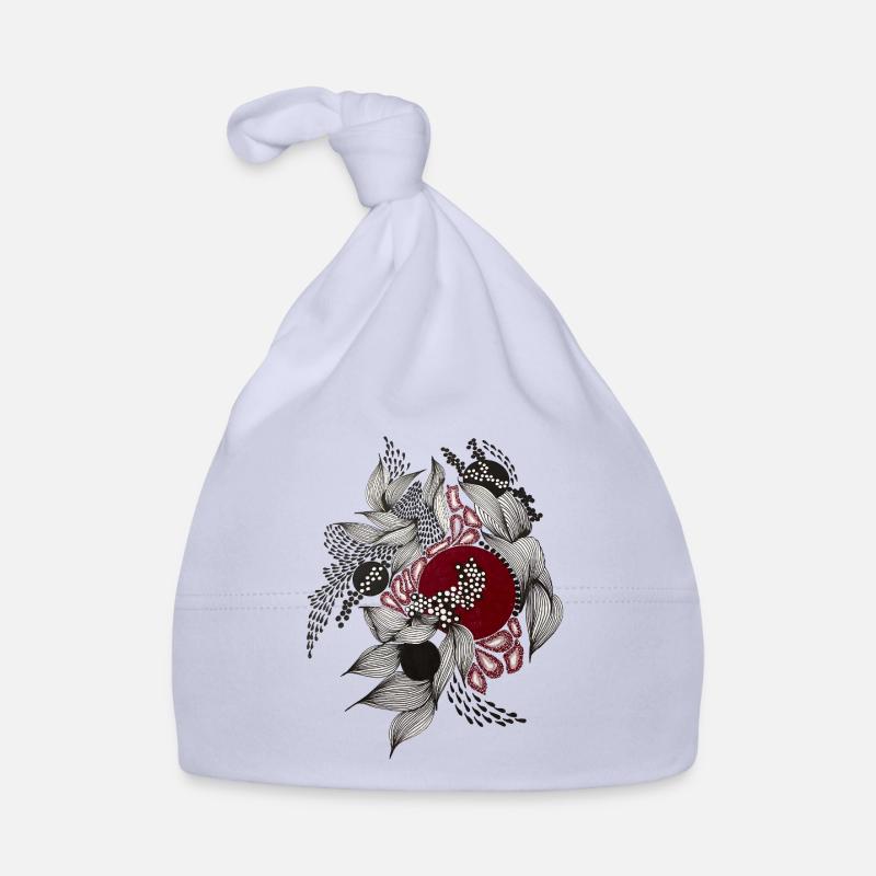 Cercle rouge avec feuilles argentées Bonnet bio Bébé