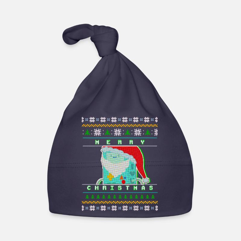 Joyeux Noël Pixel Santa « Pull de Noël moche » Bonnet bio Bébé