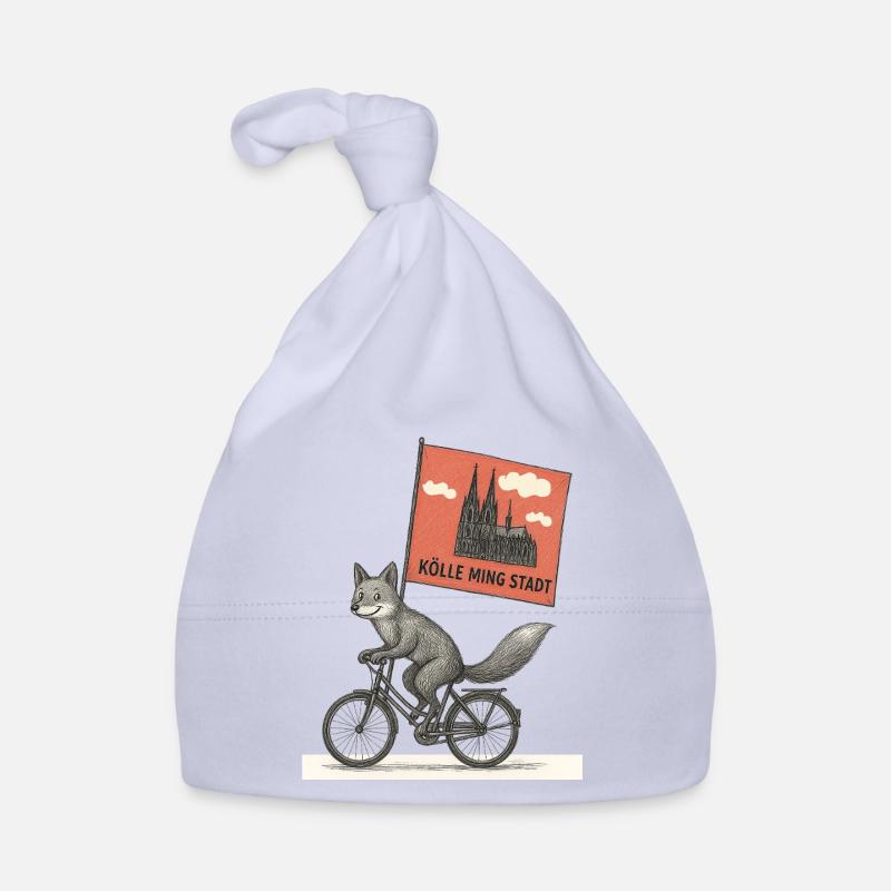 Cologne Fox on Bicycle Organic Baby Cap