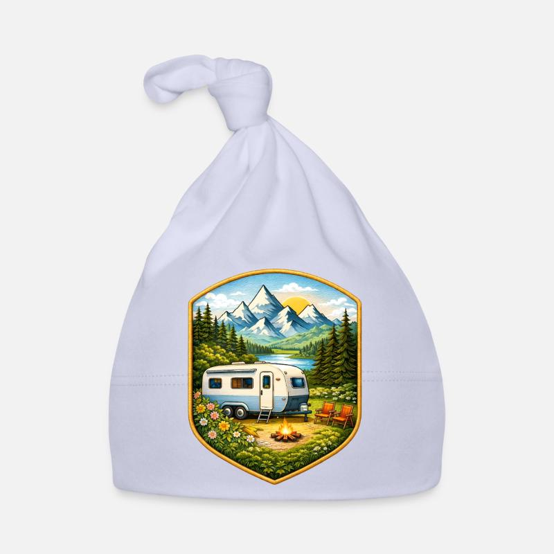 Terrain de camping avec caravane Bonnet bio Bébé