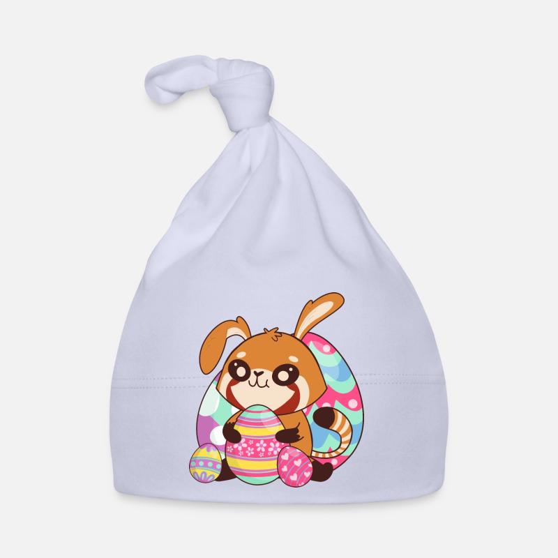 Lapin de Pâques Panda Rouge Bonnet bio Bébé