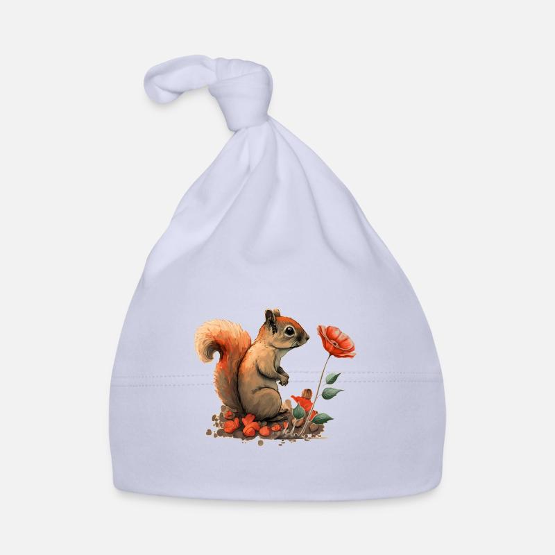 Écureuil - Bonnet bio Bébé - ciel