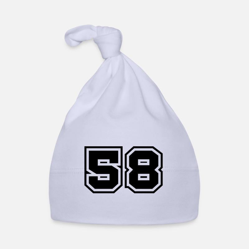 58 Nombre symbole - Bonnet bio Bébé - ciel