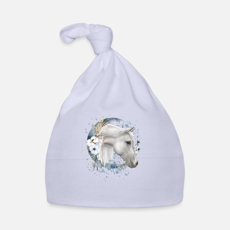 Motif de cheval avec fleurs cheval Bonnet bio Bébé