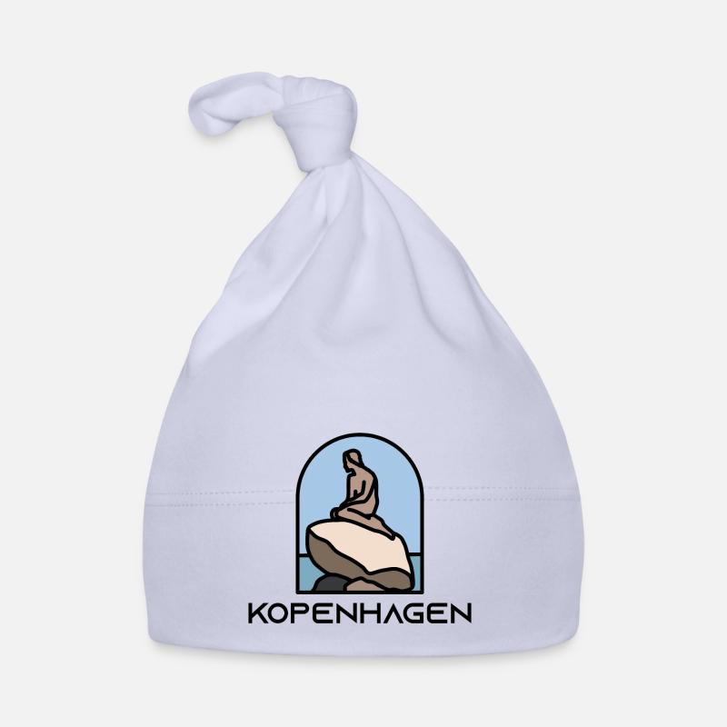 Copenhague - La Petite Sirène - Bonnet bio Bébé - ciel