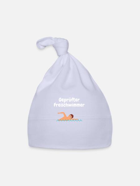 Geprüfter Freischwimmer Geschenk - Baby Bio-Mütze - Sky - Vorne