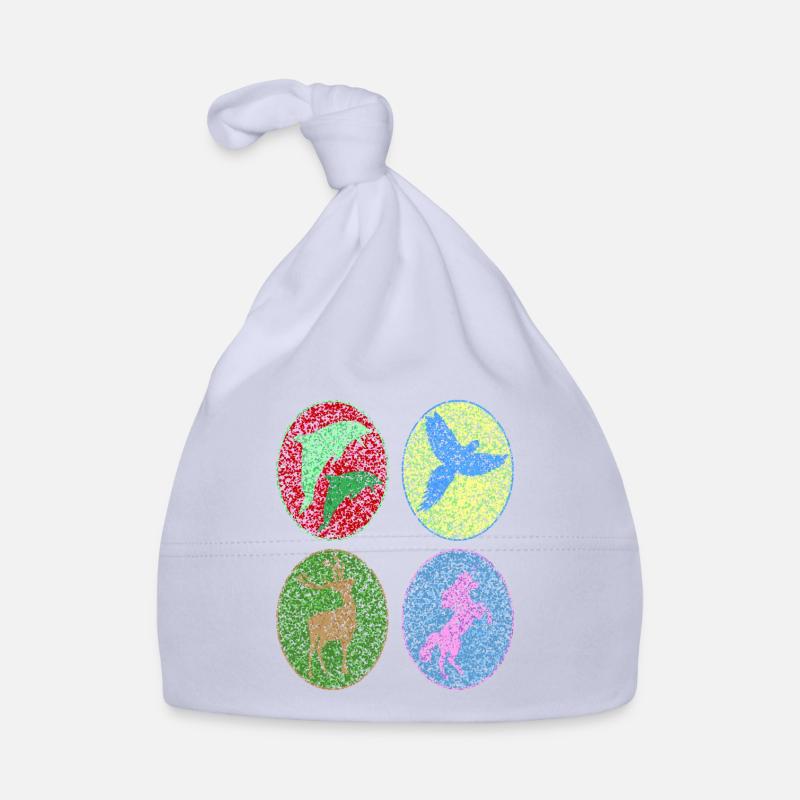 Delphin, Papagei, Einhorn, Hirsch, Schattenfigur Baby Bio-Mütze