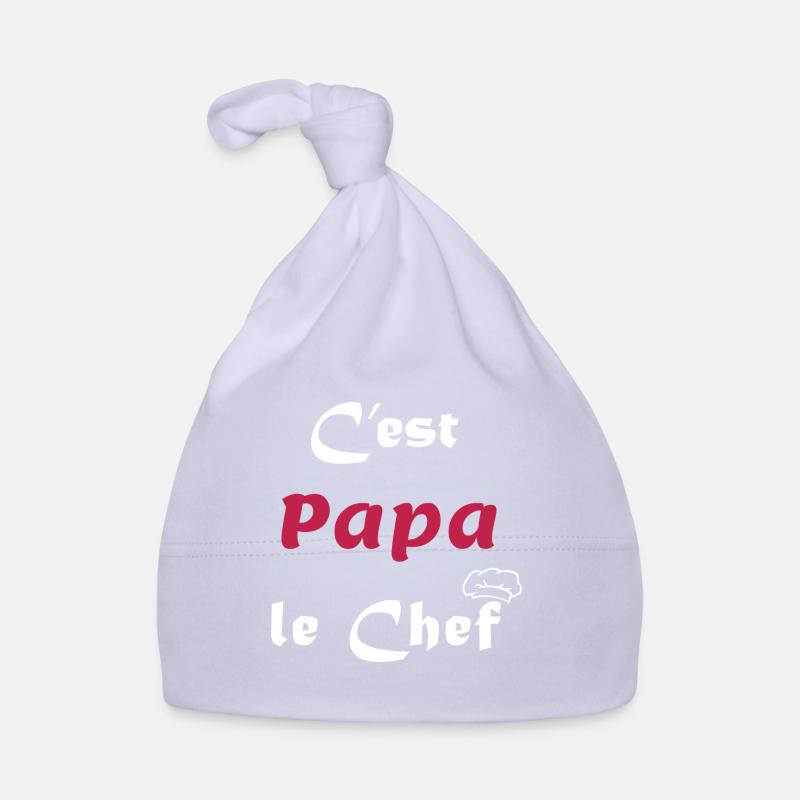 C'est Papa le chef - Cuisinier - Bonnet bio Bébé - ciel