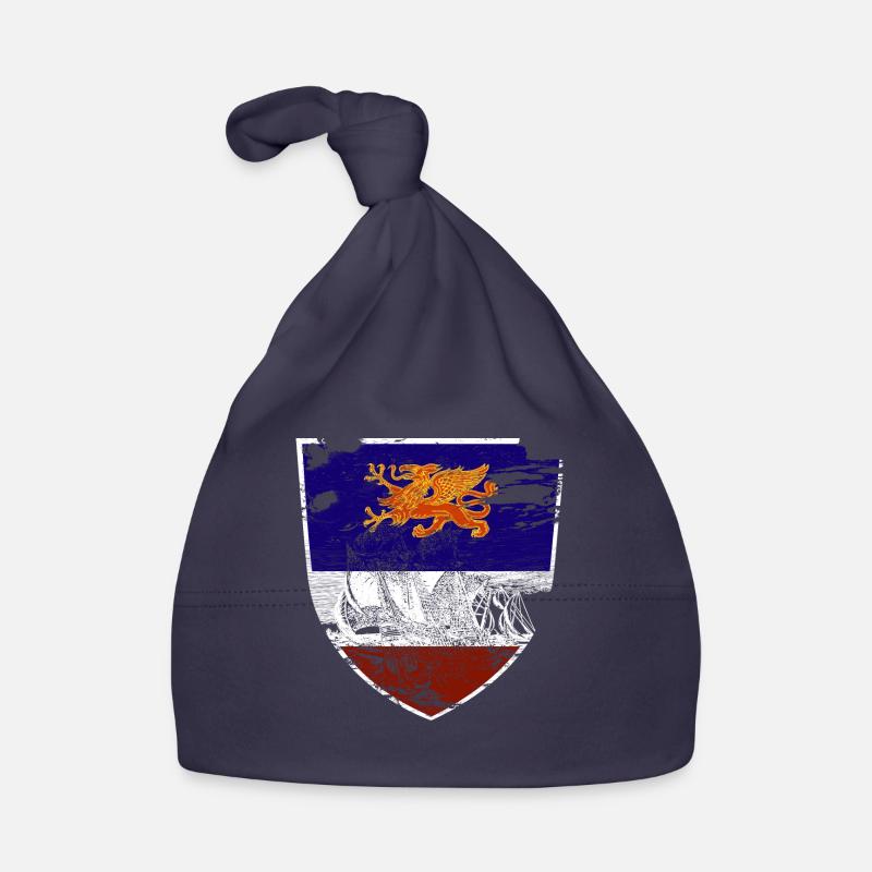 Wappen Rostock Segelschiff Geschenkidee Baby Bio-Mütze