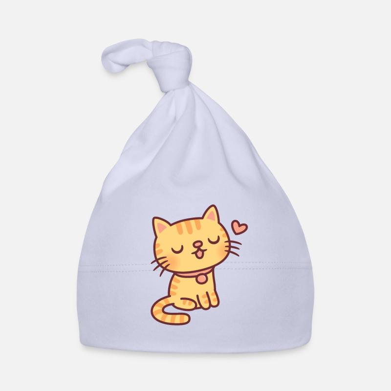 Mignon Orange Tabby Cat Doodle Bonnet bio Bébé