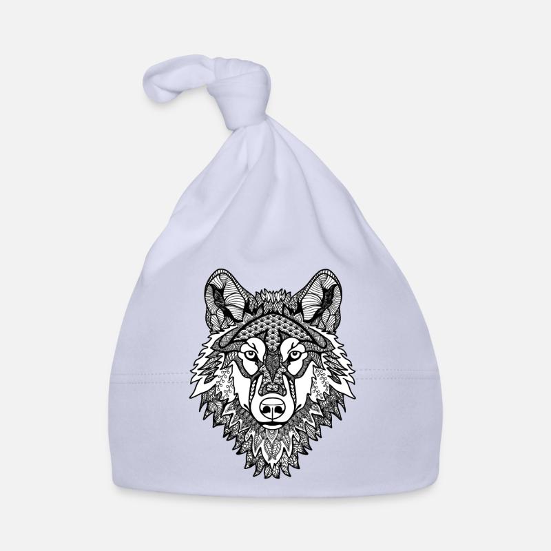 Mandala Wolf Organic Baby Cap