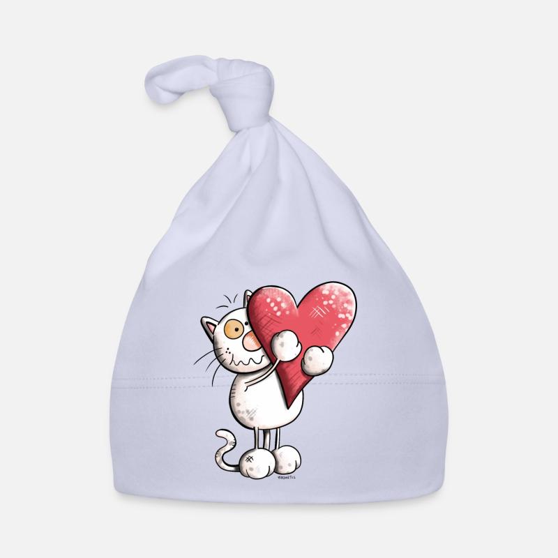 Chat avec coeur Bonnet bio Bébé