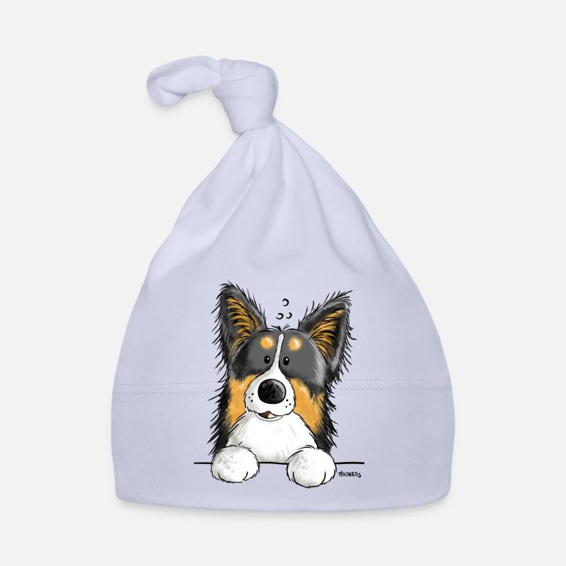 Pfiffiger Border Collie - Hund - Comic - Dog Baby Bio-Mütze