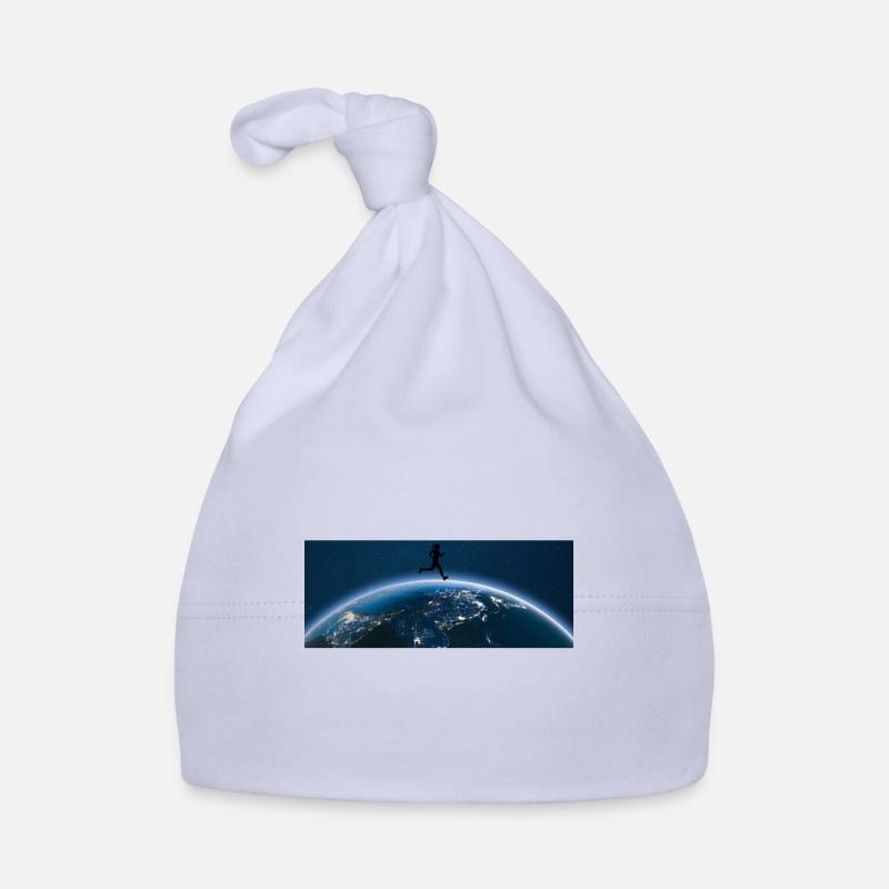 Course à travers la terre - Bonnet bio Bébé - ciel