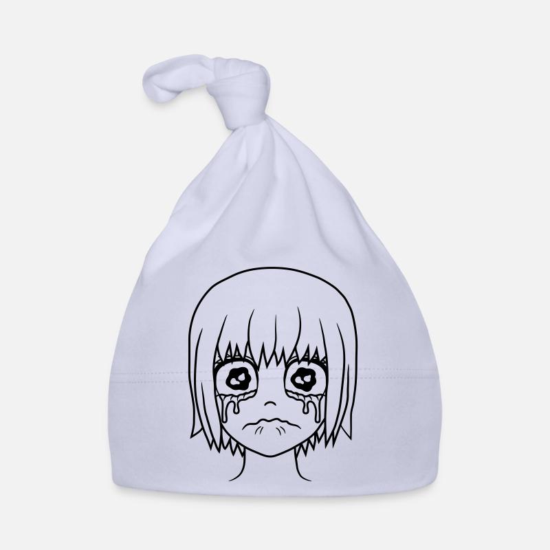 Face à une fille malheureuse et triste Bonnet bio Bébé