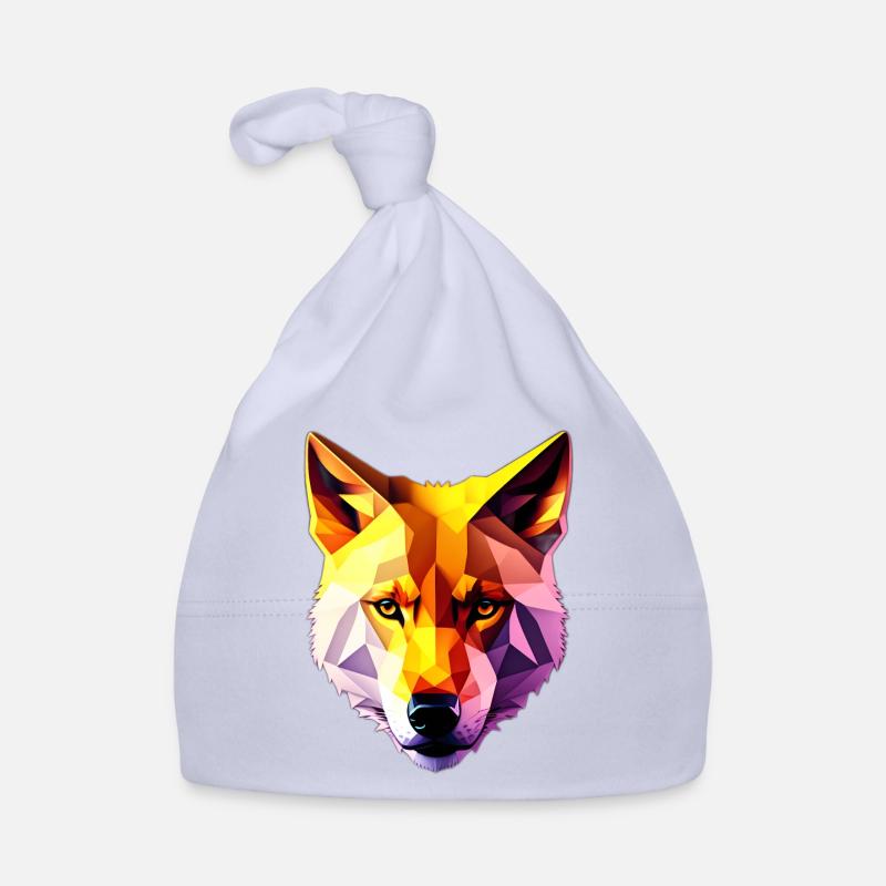 Low Poly Wolf Gesicht Design Baby Bio-Mütze