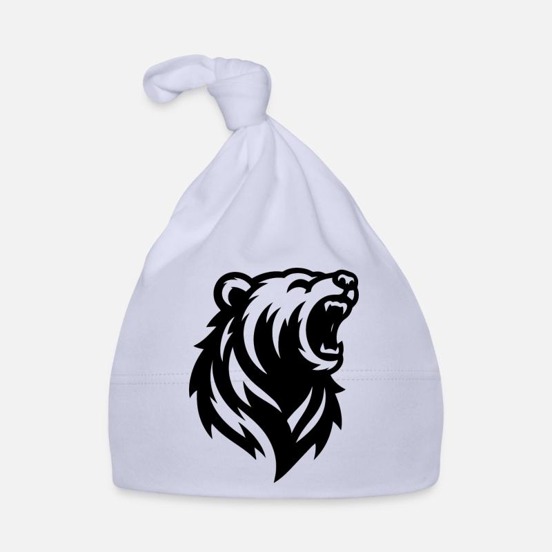 A big roaring bear Organic Baby Cap