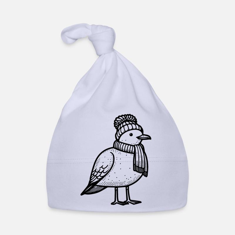Mouette avec chapeau et écharpe Bonnet bio Bébé