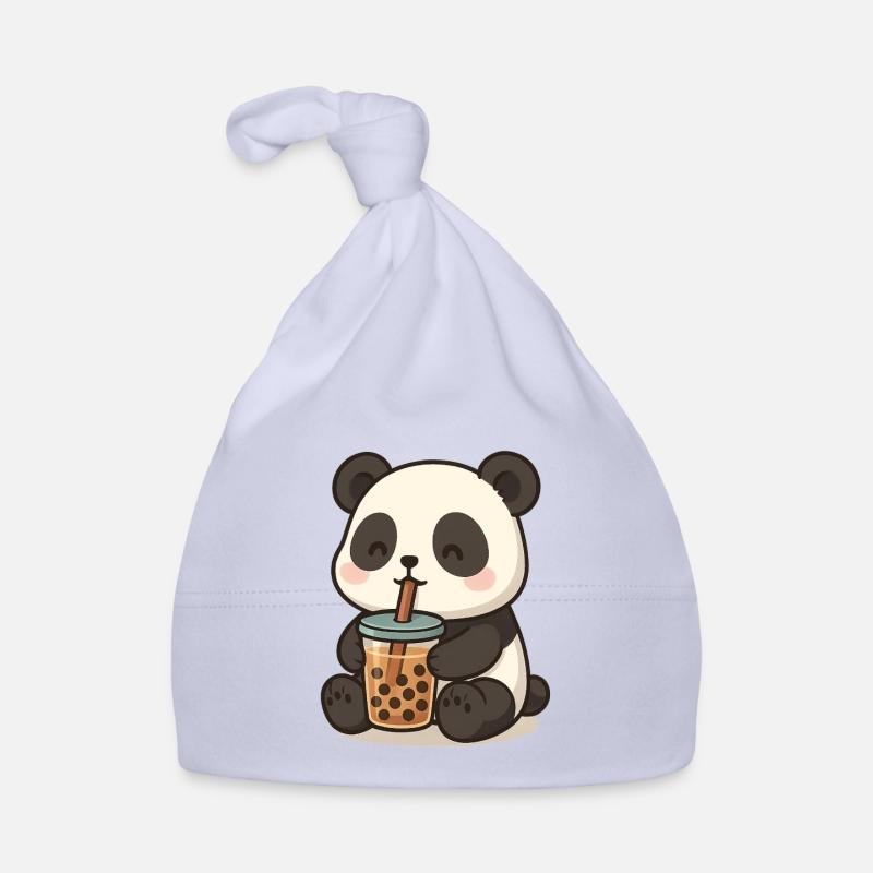 Pandabär mit Bubble Tea Baby Bio-Mütze
