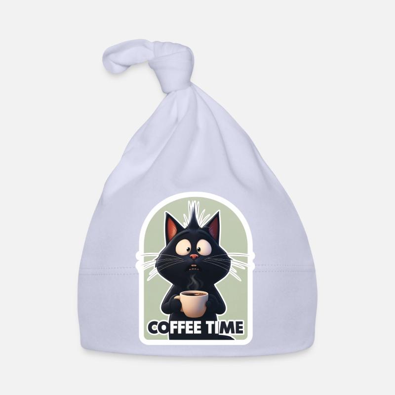 Chat avec texte sur le café Bonnet bio Bébé