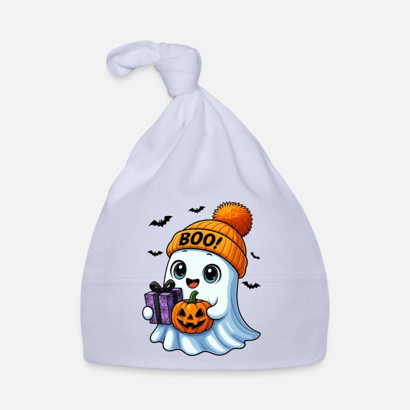 Fantôme d’Halloween mignon avec citrouille Bonnet bio Bébé