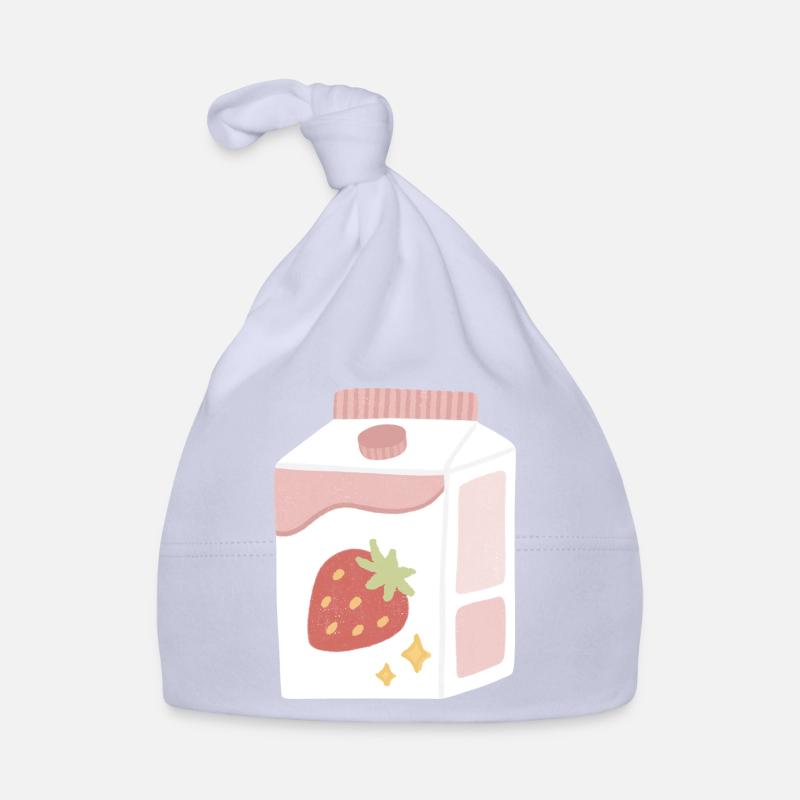 Erdbeer-Milch-Box-Illustration Baby Bio-Mütze