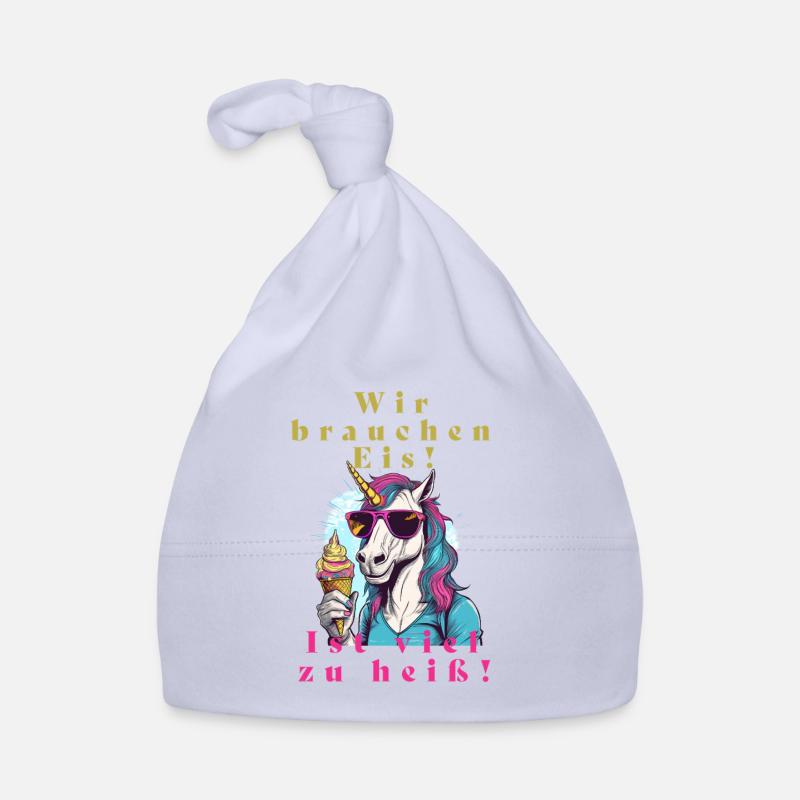 Glace de licorne contre chaleur - Bonnet bio Bébé - ciel