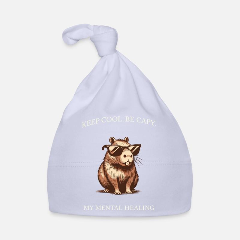 Capybara Keep Cool Be Capy – Art minimaliste Bonnet bio Bébé