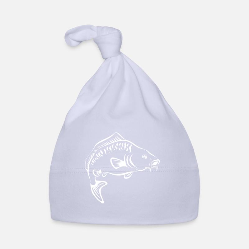 Pêcheur - pêche - carpe - dessiné à la main Bonnet bio Bébé