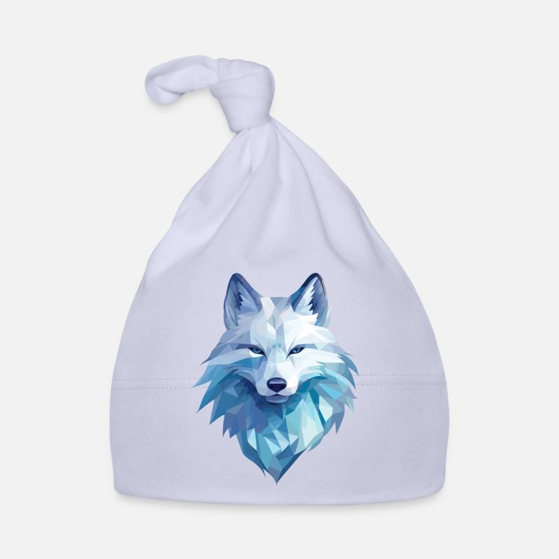 Polarfuchs im Polygon Stil Baby Bio-Mütze