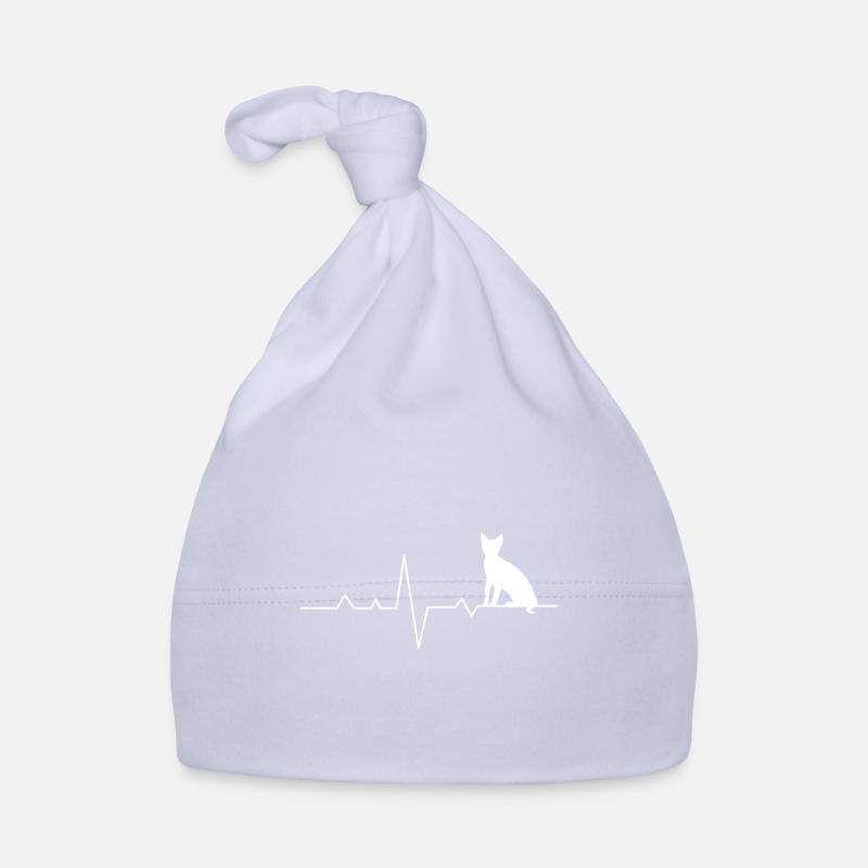 Chat avec ecg courbe - Amour du chat, fan de chat - Bonnet bio Bébé - ciel