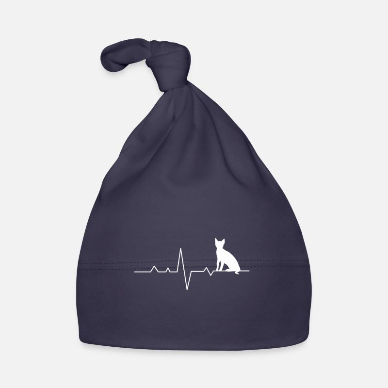 Chat avec ecg courbe - Amour du chat, fan de chat Bonnet bio Bébé