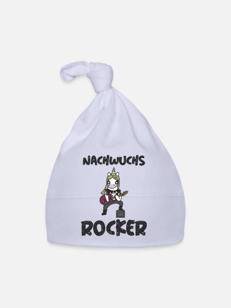 Nachwuchsrocker Baby Geburt Babysprüche - Baby Bio-Mütze - Sky - Vorne