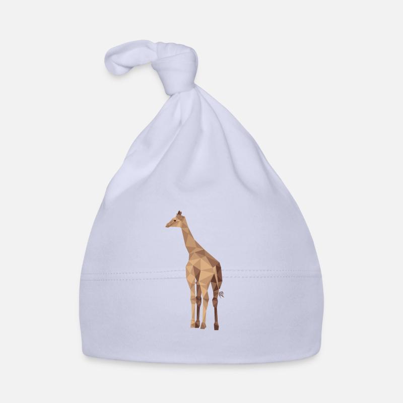 Cadeau de polygone de savane de désert de girafe afrique - Bonnet bio Bébé - ciel