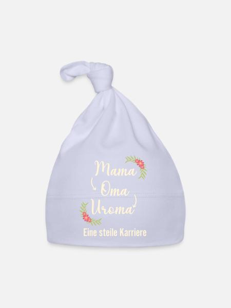 Mama Oma Uroma eine steile Karriere Geburt - Baby Bio-Mütze - Sky - Vorne