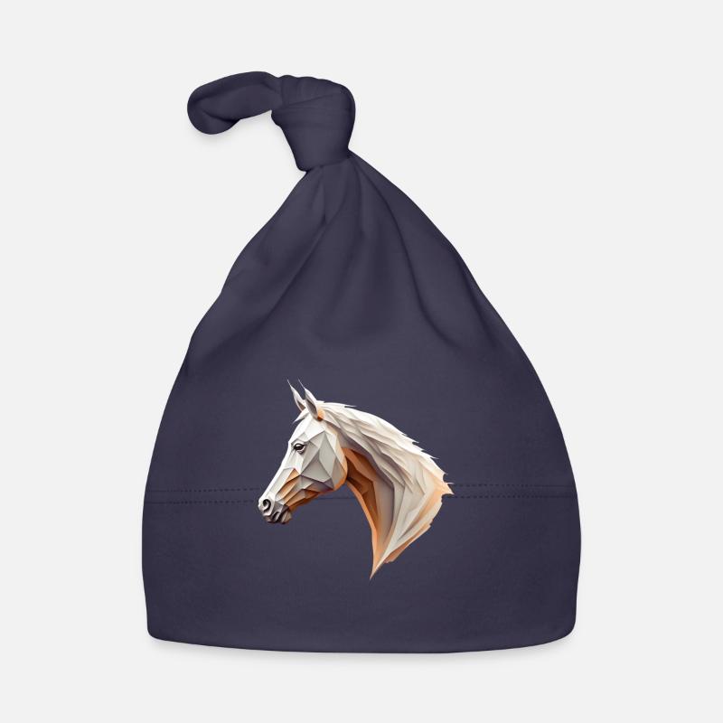 Polygon Pferdekopf Pferd horse head low poly Baby Bio-Mütze