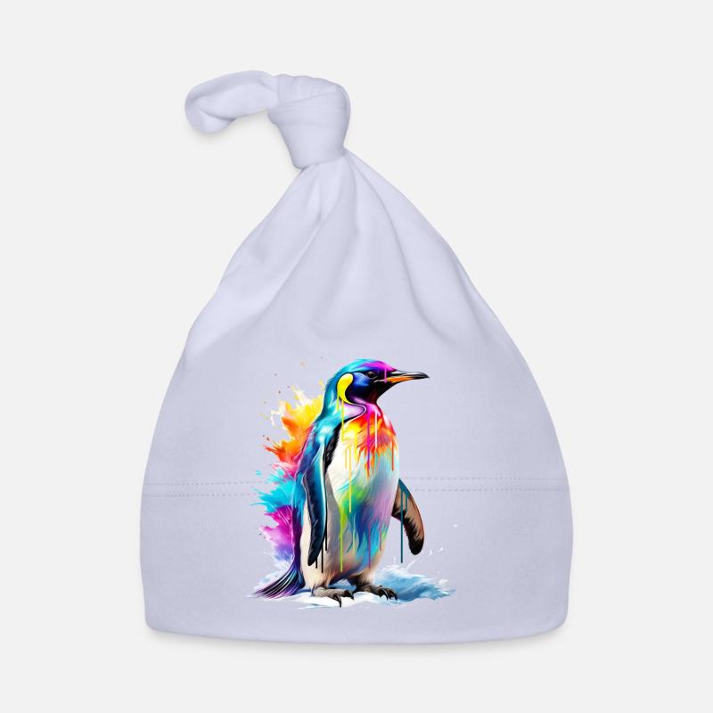 Pingouin empereur peint Bonnet bio Bébé