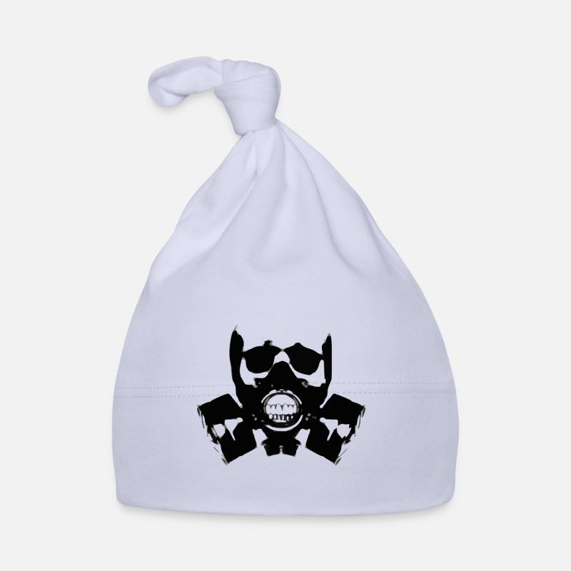 Cooles Design eines Mannes mit einer Gasmaske - Baby Bio-Mütze - Sky
