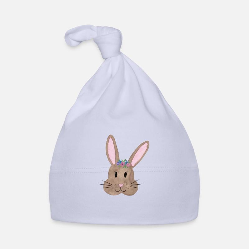 Lapin - Bonnet bio Bébé - ciel
