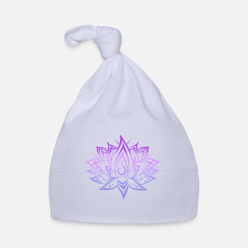 lotus couleurs violet - Bonnet bio Bébé - ciel