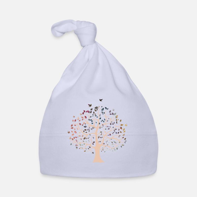 arbre de la vie - Bonnet bio Bébé - ciel