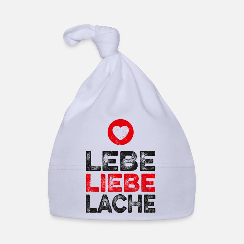 Lebe Liebe Lache | Super Valentinstag Geschenk Baby Bio-Mütze