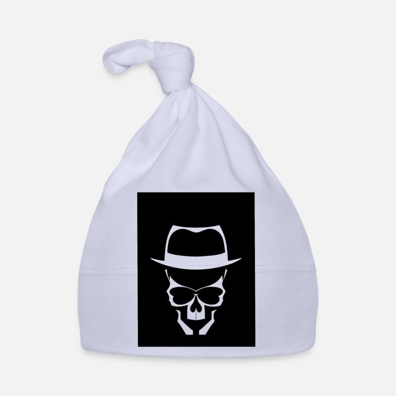 Crâne mafieux - Bonnet bio Bébé - ciel