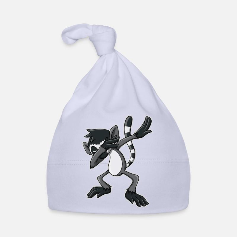 Lémurien Dabbing - Bonnet bio Bébé - ciel