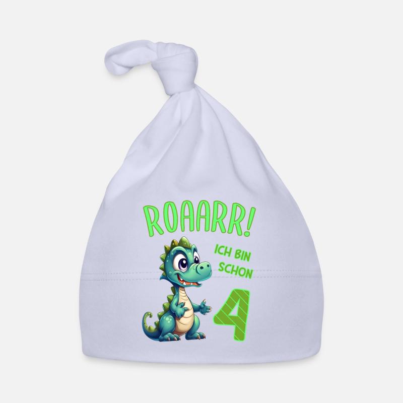4. Geburtstag, ich bin schon 4, Kindergeburtstag - Baby Bio-Mütze - Sky