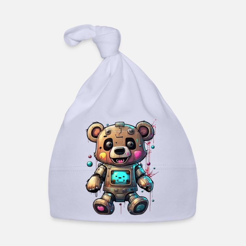Robot Bear Organic Baby Cap