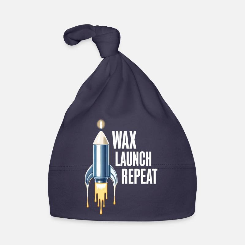 WAX Launch Repeat – Funny Rocket Candle Design Organic Baby Cap