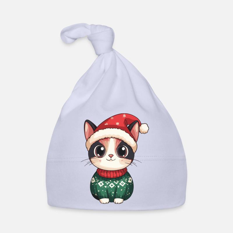 Bande dessinée de Noël de chat Bonnet bio Bébé